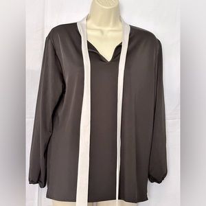 Jon & Anna contemporary Pullover Blouse Tie - Neck Top Size M
